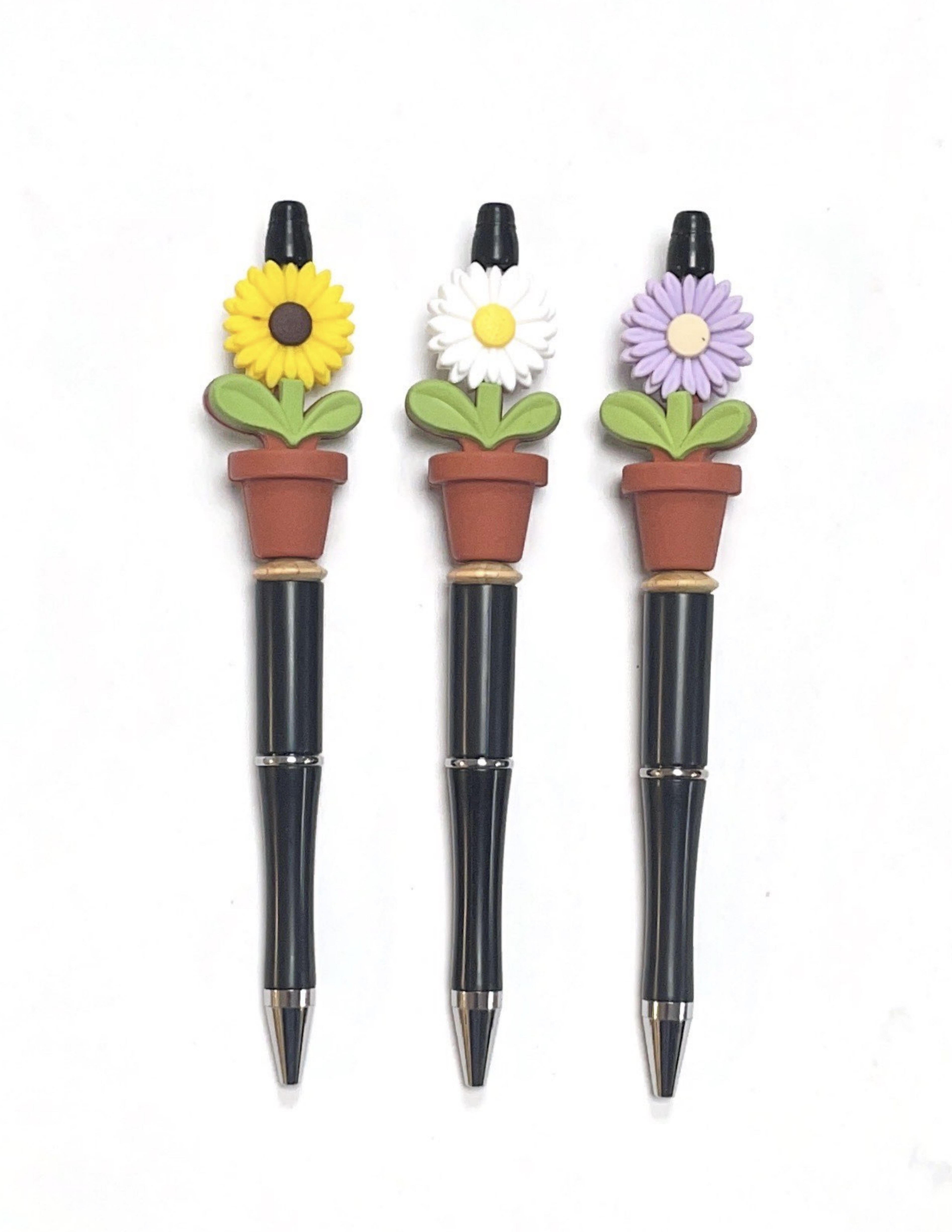 flower beaded retractable pen