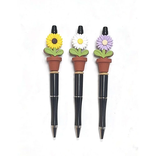 flower beaded retractable pen